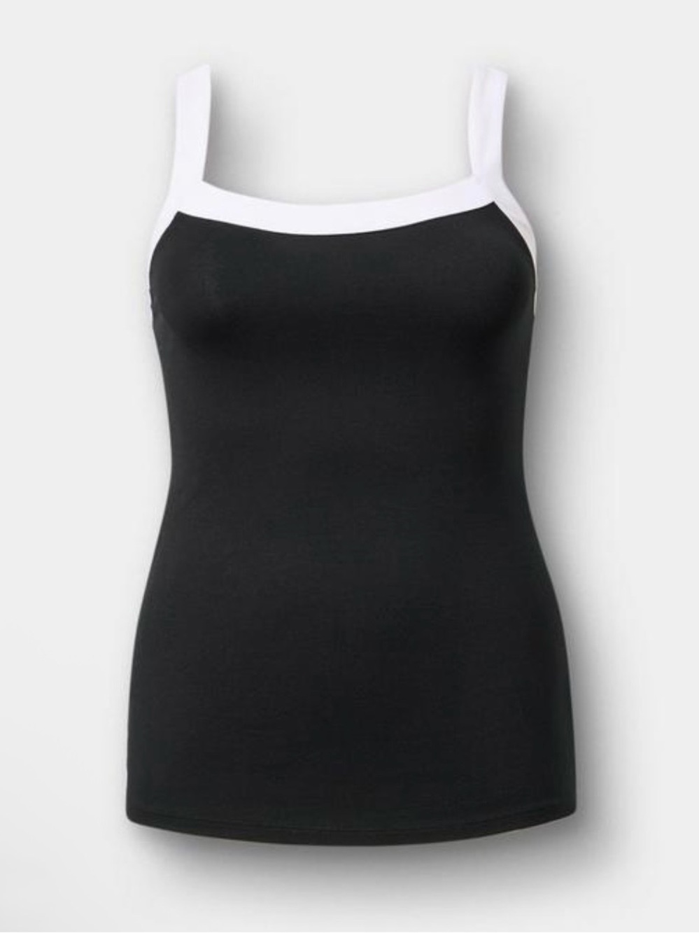 Torrid Black & White Foxy Wide Strap Tank Top Athleisure